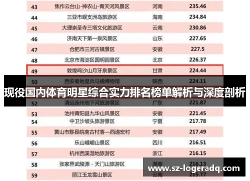 现役国内体育明星综合实力排名榜单解析与深度剖析